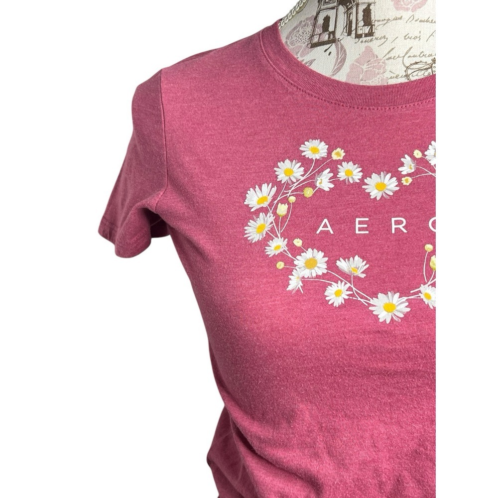 Womens Aeropostale Daisy Love Logo Graphic Tee Shirt - Sz S - Picture 4 of 7